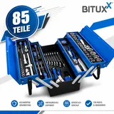 Werkzeugkoffer Werkzeugkiste Werkzeugset Bestückt Aufklappbar 85tlg Bituxx® – Bild 2