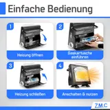 ZMC 2in1 Gasheizung Camping Gaskocher 1,7kW tragbar Butan Keramik Heizer Outdoor – Bild 4