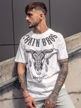 T-Shirt Tee Rundhals Kurzarm Sport Motiv Print Slim Fit Herren Mix BOLF Aufdruck – Bild 1