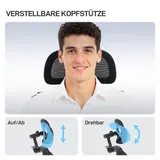 Ergonomischer Bürostuhl mit Netzstoff, Lendenstütze, verstellbare Kopfstütze – Bild 7