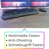 Schwaiger GT108 USB Gaming Tastatur RGB LED Beleuchtung Multimedia-Tasten Gamer – Bild 9