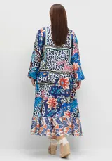 Maxikleid blau 44 Damen Sheego im Mustermix in Satinqualität UVP:139€ 9.9725 – Bild 2