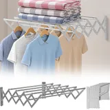 Wäscheständer Wandmontage ausziehbar Wäschetrockner mit 7 Stangen 80cm DHL – Bild 1