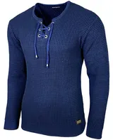 Herren Pullover Slim Fit Rundhals Strick-Pullover Longsleeve in Feinstrick B-132 – Bild 1