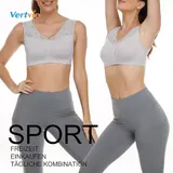 3er-Set Damen Sport-BH Vertvie ohne Bügel Push-up Yoga-BH Größe M – Bild 4