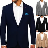 Sakko Herrensakko Sweatjacke Anzug Klassische Basic Casual Herren BOLF Unifarben – Bild 4
