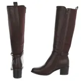 Used Look Damen Stiefel mit Reißverschluss Ital-Design 2707 in Braun – Bild 5