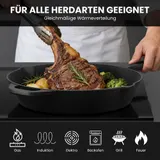 Gusseisen Pfanne Induktion Ø 16-30cm Eingebrannt Grillpfanne BBQ Bratpfanne Set – Bild 6