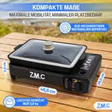 ZMC 2in1 Gasgrill Tischgrill Campingkocher 2,2kW mit 8x Gas + Adapter mit Pfanne – Bild 6