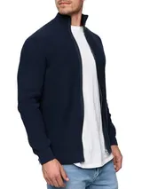 Indicode Herren Strickjacke Dodson-Pullover Zipper Stehkragen Grobstrick Pulli – Bild 2