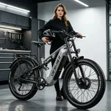 Gebraucht 2000W E-Mountainbike Elektrofahrrad Dual Motor E-bike 48V25Ah Ölbremse – Bild 10