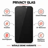 Panzerfolie Blickschutz Schutzglas für iPhone 18 17 16 15 14 13 12 11 Pro Max – Bild 1