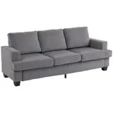 HOMCOM 3-Sitzer Sofa, Couch mit Armlehnen, Stahlbeinen, Chenille-Optik, Grau – Bild 3