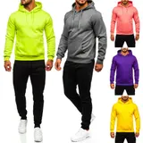 Trainingsanzug Jogginganzug Sweatshirt Sporthose Unifarben Men Herren BOLF Basic – Bild 2