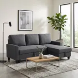 HOMCOM Ecksofa mit Schlaffunktion L-Form 3-Sitzer Sofa und Bettkasten – Bild 9