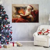 Leinwand Weihnachtsmann Rot Nikolaus Wandbilder Groß Leinwandbild Wanddeko 136 – Bild 2