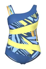 Ulla Popken Damen große Größen Badeanzug Colorblocking 3er Träger Softcups – Bild 9