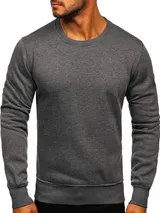 Sweatshirt Pullover Langarmshirt Men Unifarben Rundhals Sport Herren BOLF Basic – Bild 1