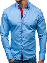 Freizeithemd Herrenhemd Langarm Casual Slim Fit Herren Mix BOLF 2B2 Classic – Bild 1