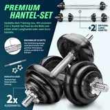 Hantelset Gusseisen 15 - 60 kg Kurzhanteln Langhantel Set Hantel Hantelscheiben – Bild 2
