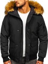 Parka Winterjacke Jacke Mantel Wärmejacke Zip Sweatjacke Herren BOLF 4D4 Kapuze – Bild 3