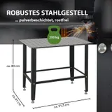 Schweißtisch Werkbank Arbeitstisch 91,5x61x80 cm Stahl 200 kg mit Lochplatte D16 – Bild 2