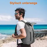 Rolltop Rucksack Wasserdicht Freizeitrucksack Schulrucksack Cityrucksack DHL – Bild 7