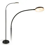 LED Stehlampe Dimmbar Stehleuchte 125,5cm Leselampe Schwenkbar Warmweiß Schwarz – Bild 1