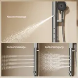 HOROW Regendusche System ohne Armatur, Grau Duschsystem mit Handbrause – Bild 5