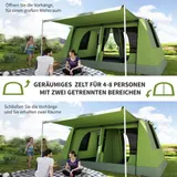 Campingzelt 2 Schlafkabinen Kuppelzelt Familienzelt 4-8 Personen 405x305cm – Bild 5