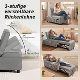 HOMCOM 4-in-1 Schlafsessel mit Bettfunktion, ausziehbares Schlafsofa, Hellgrau – Bild 6