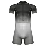 DE Herren Badeanzug Shorty Einteiler Schwimmanzug Rash Guard Bademode Overall – Bild 3