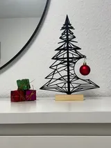 Moderner Weihnachtsbaum Skulptur | 3D Druck Deko Figur mit roter Kugel | Modern – Bild 6