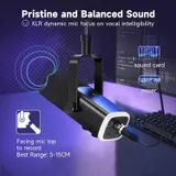 FIFINE XLR Streaming Mikrofon mit Arm USB Dynamisch Microphone Gaming PC Podcast – Bild 4