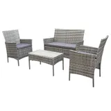 Gartenlounge 4-tlg Gartenmöbel Set Sitzgruppe Polyrattan Farbwahl SVITA BROOKLYN – Bild 6