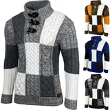 Herren Grobstrick Pullover Stehkragen Winter-Freizeit-Jacke Design Pulli B-51112 – Bild 6