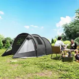 Tunnelzelt für 4 Personen Campingzelt mit 2 Räumen UV-Schutz Refurbished – Bild 11