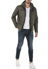 Redbridge Herren Jacke Übergangsjacke Bikerjacke abnehm Sweat- Kapuze 2in1 Look – Bild 10