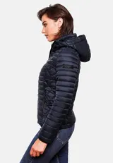 Marikoo Samtpfote Damen Jacke Steppjacke Frühling Übergangsjacke gesteppt Kapuze – Bild 4
