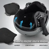 Odoland Erwachsene Skihelm Skihelm mit Visier, Leichter Race-Helm S 52-55 CM – Bild 9