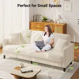 3-Sitzer Sofa mit Schlaffunktion, 211cm / 221cm / 256cm / 275cm Länge Couch – Bild 2