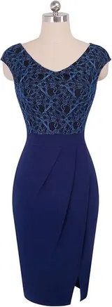 Damen Elegante Etuikleid Bodycon Business Bleistift Kleid – Bild 2