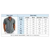 Leinenhemd Herren Kurzarm Hemd Button Freizeithemden Sommer Strand Leinen Shirt – Bild 2