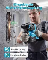 4-in-1 Akku Bohrhammer 2.8J SDS Plus Schlagbohrer Bohrmaschine mit 2*4,0Ah Akku – Bild 8