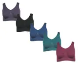 J-Line 5er Damen Komfort Bustier Schlaf BH ohne Bügel nahtlos Soft Bra Bralette – Bild 1
