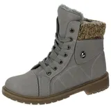 Damen Boots Stiefeletten Stiefel Winterschuhe Gefüttert Schnür-Booty Grau 38-41 – Bild 1