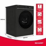 12kg Waschmaschine Frontlader Mattschwarz App WLAN Inverter AquaStop Inverter – Bild 11