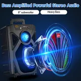Tragbarer Bluetooth 5.0 Lautsprecher Subwoofer Musikbox LED mit Mikrofon Stereo· – Bild 10