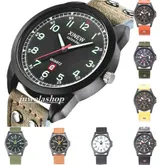 Sommer Herrenuhr Sportlich STOFF / LEDER Armband Uhr mit Leuchtziffern & Datum – Bild 3