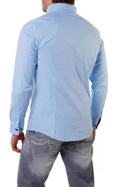 Carisma Herren Uni Stehkragenhemd slimfit einfarbig körperbetonte Passform H-902 – Bild 3